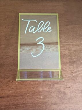 24 Gold Table Numbers with White Calligraphy | Used Once